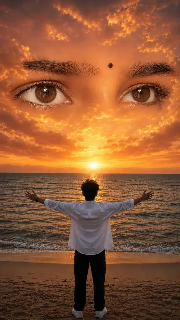 Men Sky Eyes Sunset