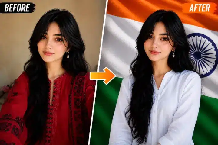 15 August Indian Flag AI Photo Prompt for Girl